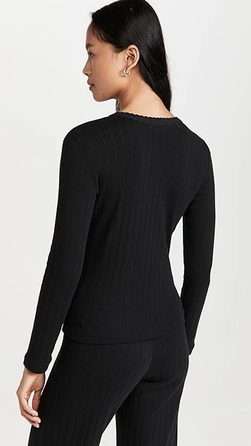 Leset Pointelle Slim Fit Long Sleeves - Image 2