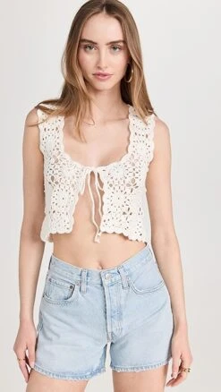 Line & Dot Mae Crochet Tie Top