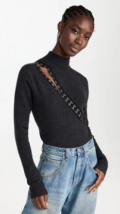 Monse Hook & Eye Fitted Knit Top