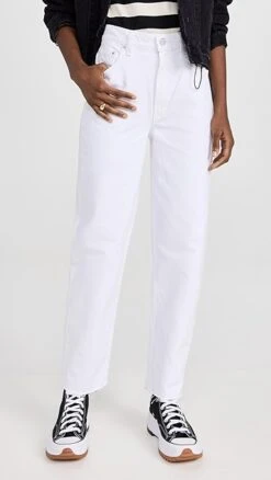 MOTHER High Waisted Double Stack Hover Fray Jeans