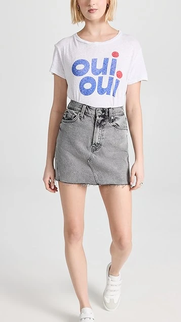 MOTHER High Waisted Wedge Micro Skirt - Image 4