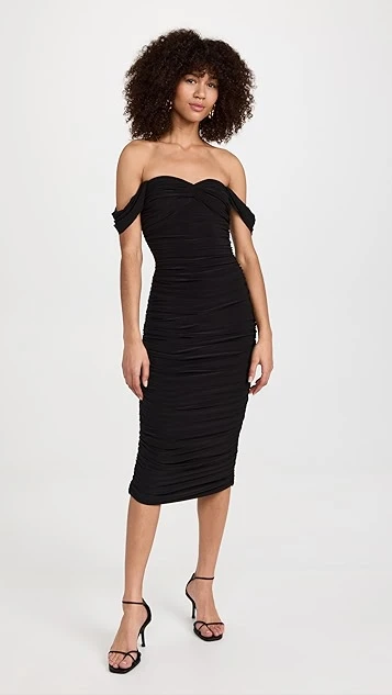 Norma Kamali Walter Dress To Midcalf With Winglet Sleeves - Image 4