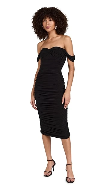 Norma Kamali Walter Dress To Midcalf With Winglet Sleeves - Image 6