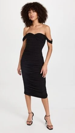 Norma Kamali Walter Dress To Midcalf With Winglet Sleeves