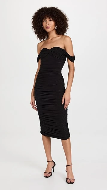 Norma Kamali Walter Dress To Midcalf With Winglet Sleeves - Image 7