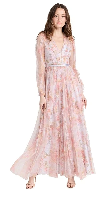 Needle & Thread Rose Bluebell Garden V Neck Gown - Image 6