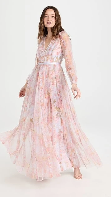 Needle & Thread Rose Bluebell Garden V Neck Gown - Image 4