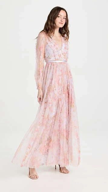 Needle & Thread Rose Bluebell Garden V Neck Gown - Image 7