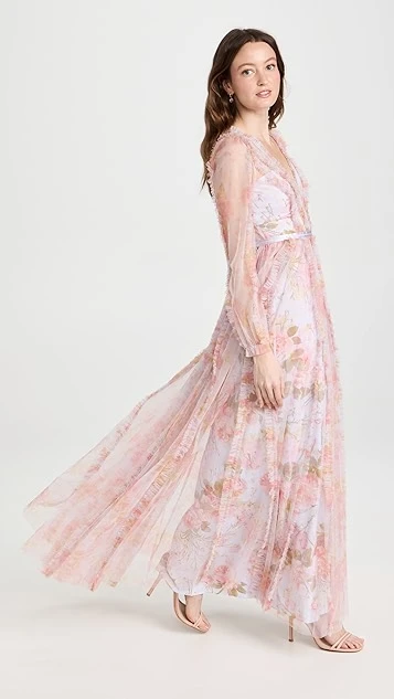 Needle & Thread Rose Bluebell Garden V Neck Gown - Image 3