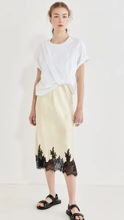 3.1 Phillip Lim Draped T-Shirt Slip Combo Dress