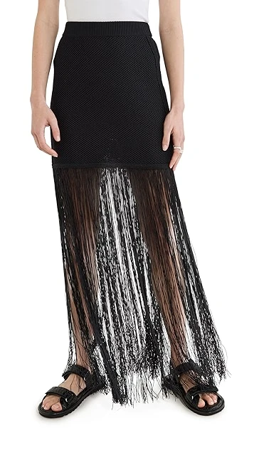 3.1 Phillip Lim Textured Skirt With Fringe - Image 6
