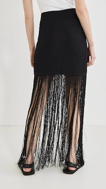 3.1 Phillip Lim Textured Skirt With Fringe - Image 2