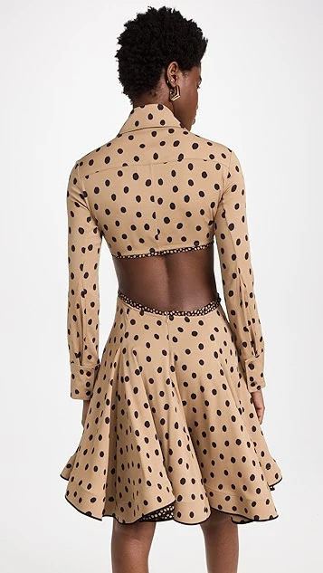 Proenza Schouler Printed Dot Cut Out Shirt Dress - Image 2