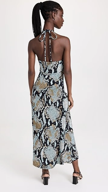 Proenza Schouler Printed Viscose Crepe De Chine Halter Dress - Image 2