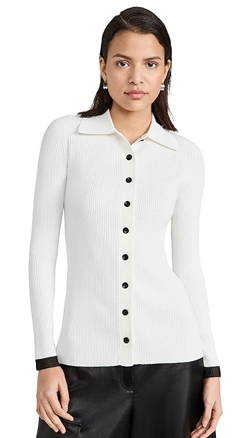 Proenza Schouler White Label Rib Knit Fitted Cardigan - Image 6