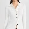 Proenza Schouler White Label Rib Knit Fitted Cardigan