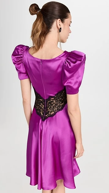 Rodarte Black Lace Short Sleeve Mini Dress - Image 2