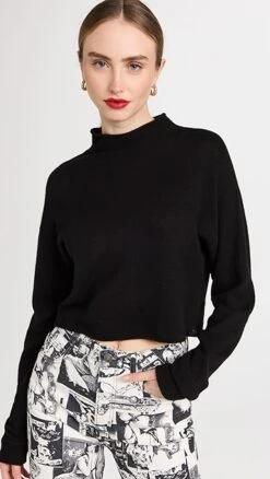 Reformation Cashmere Cropped Turtleneck Sweater