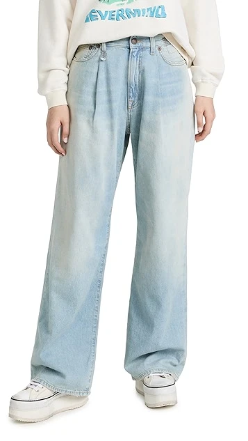 R13 Damon Pleated Wide Leg Jeans - Image 6