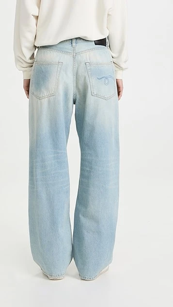 R13 Damon Pleated Wide Leg Jeans - Image 2