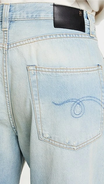 R13 Damon Pleated Wide Leg Jeans - Image 5