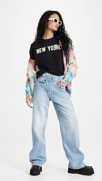 R13 Printed Tie Dye Jumbo Cardigan - Image 4