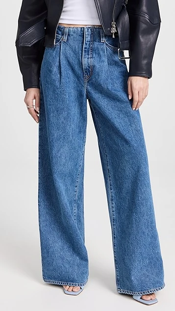 SLVRLAKE Taylor Wide Pleated Jeans