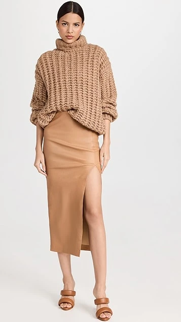 SPRWMN Tube Skirt With Front Slit - Image 4