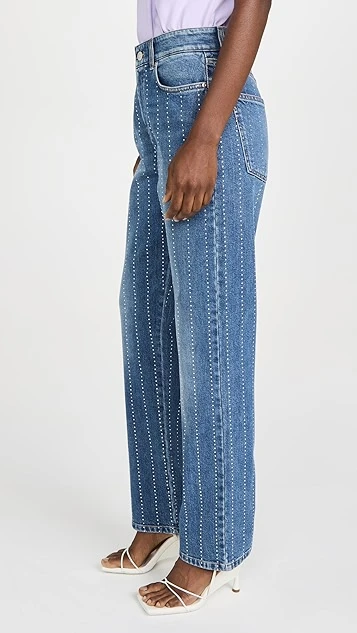 Stella McCartney Blue Hotfix Stripes Straight Leg Jeans - Image 3