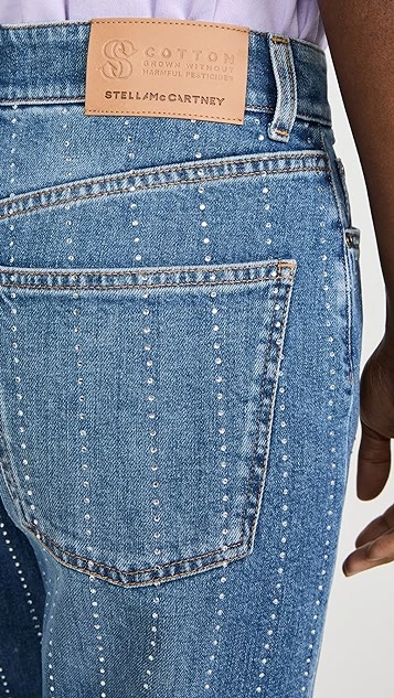 Stella McCartney Blue Hotfix Stripes Straight Leg Jeans - Image 5