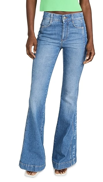 Stella McCartney Salt & Pepper Logo 70's Flare Jeans - Image 6
