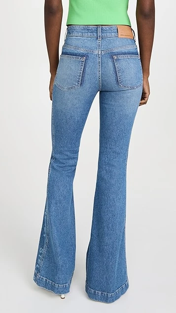 Stella McCartney Salt & Pepper Logo 70's Flare Jeans - Image 2