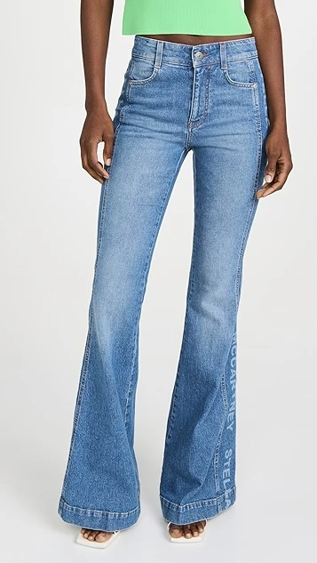 Stella McCartney Salt & Pepper Logo 70's Flare Jeans - Image 7