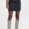 Stella McCartney Washed Black A Line Denim Mini Skirt