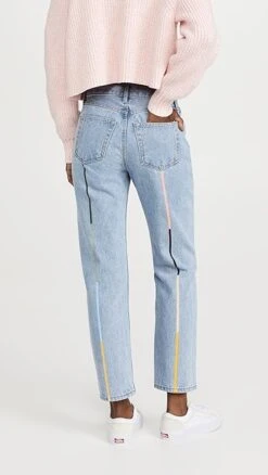 Still Here Cloud Rainbow Tate Crop Jeans