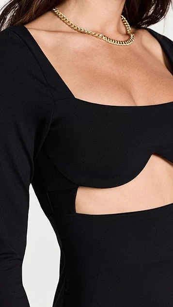 Susana Monaco Reverse Sweetheart Long Sleeve Dress - Image 5