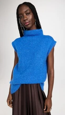 Tibi Claude Mohair Cocoon Funnel Neck Vest