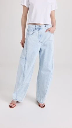 Tibi Bleached Denim Sid Jeans