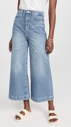Triarchy Ms. Ava Cloud Stitch High Rise Barrel Leg Jeans