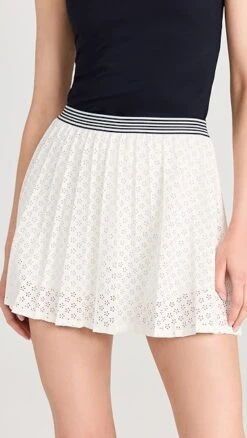 Tory Sport Pleated Laser Cut Tennis Skirt