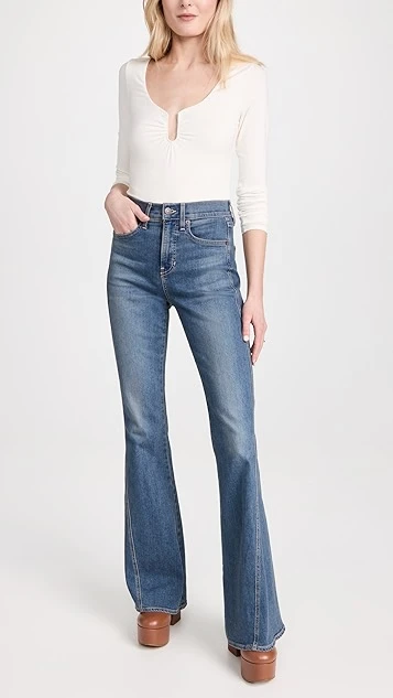 Veronica Beard Jean Sheridan Jeans With Side Seam Gusset - Image 4