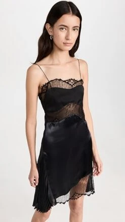 Victoria Beckham Mini Lace Intarsia Cami Dress