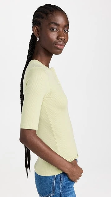 Vince Rib Elbow Sleeve Henley - Image 3