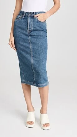 WARDROBE.NYC Denim Midi Skirt