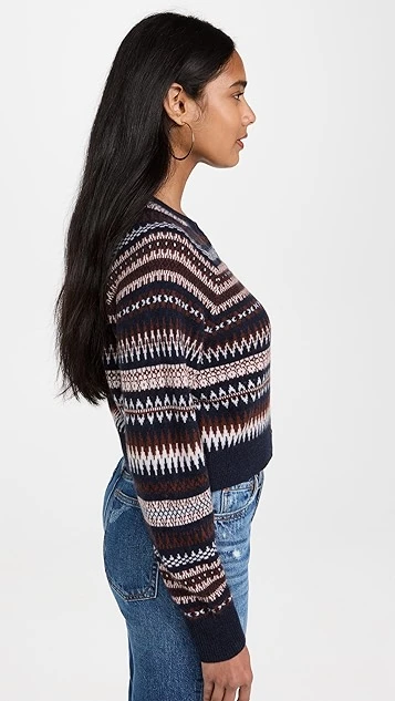 White + Warren Cashmere Fair Isle Cardigan - Image 3